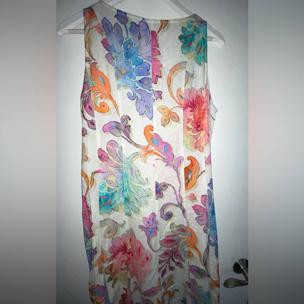 Soft Surroundings Flourish Watercolor Floral Maxi Dress Size L Large - Picture 11 of 16